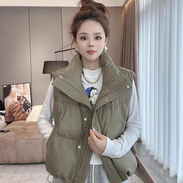 여자 데일리 무지 하이넥 스티치 패딩 조끼 SDW-VEP-SSD241107