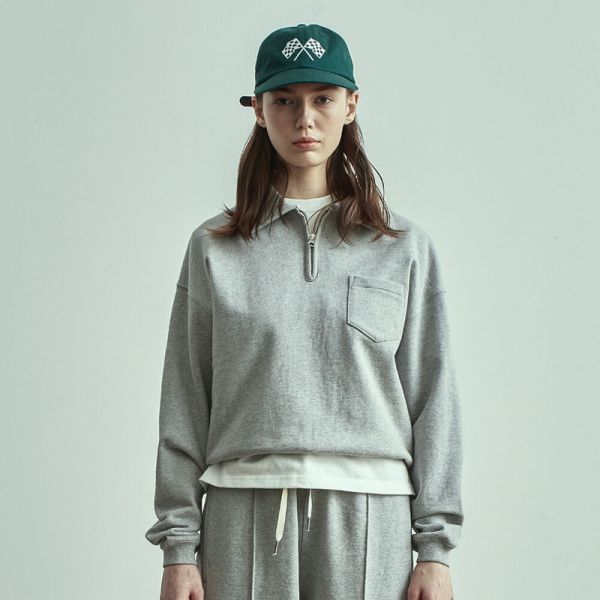 유니폼브릿지 우먼 half zip up sweatshirts womens 8 melange M