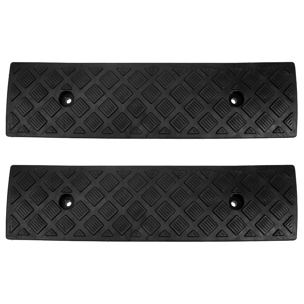 2pcs 고무 차량 연석 램프 임계 값 브리지 트랙 오토바이 패드 진입로 보도 로딩
