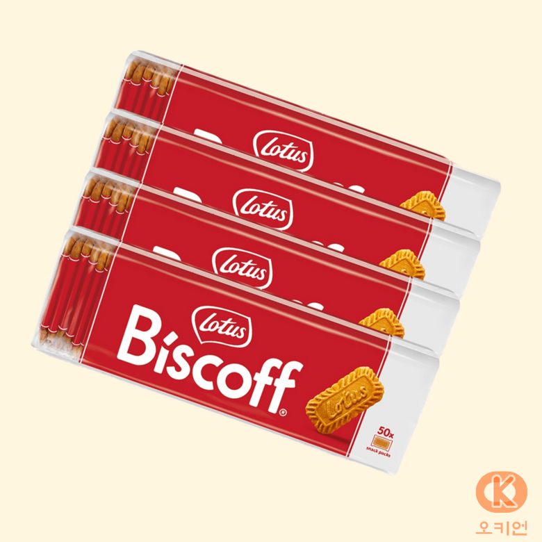 LOTUS 커피엔 언제나 Lotus Biscoff 로투스 비스코프 비스켓 312 5g 개별포장 312g 4개