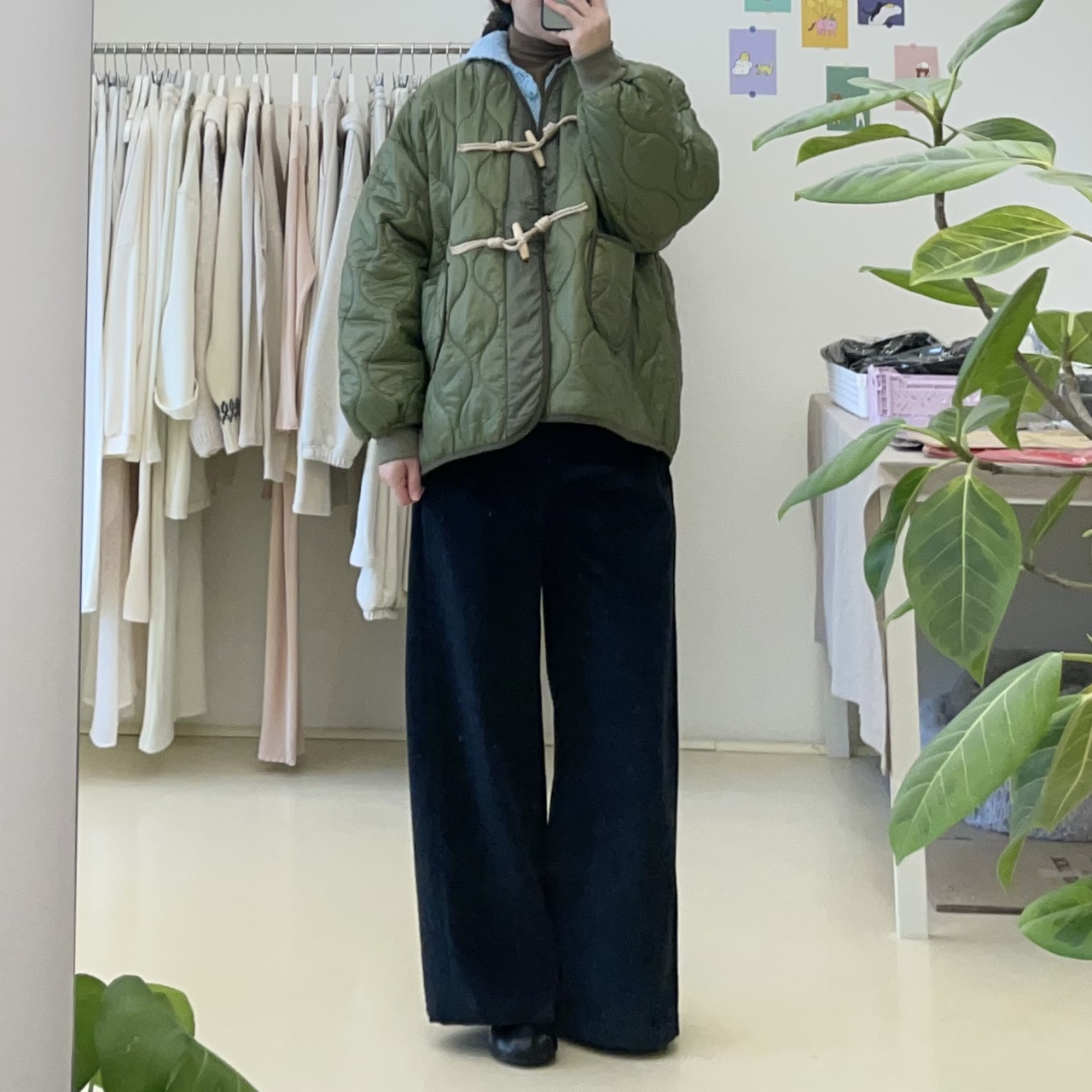 밴딩 와이드 골덴 코듀로이 팬츠 바지