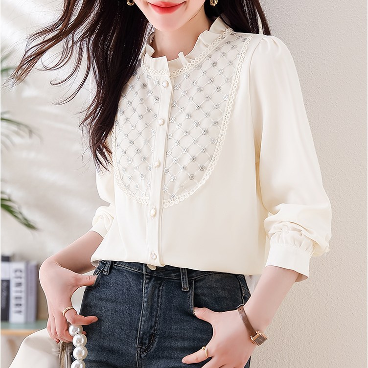 바니드 여성의류 숙녀복 봄가을 정장 럭셔리 블라우스 0475 살구 M