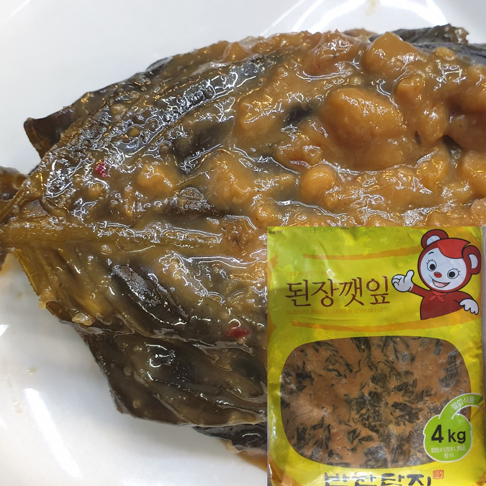 건영식품 건영푸드 된장깻잎 4kg 업소용 대용량 반찬단지 1개