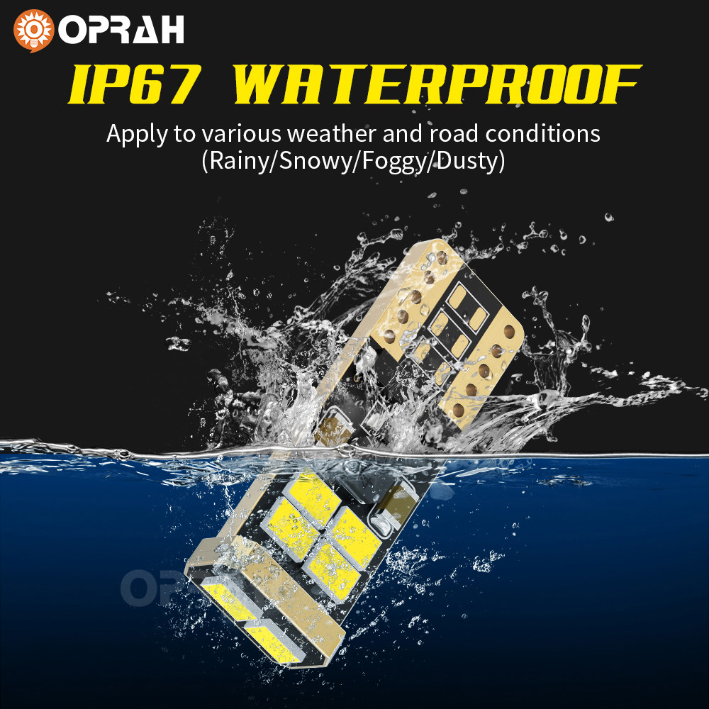 OPRAH 자동차 인테리어 주차등 매우 밝은 T10 LED SMD W5W 194 포코 LED 캔버스 오류 없는 신호 램프 2 3020EMC 10