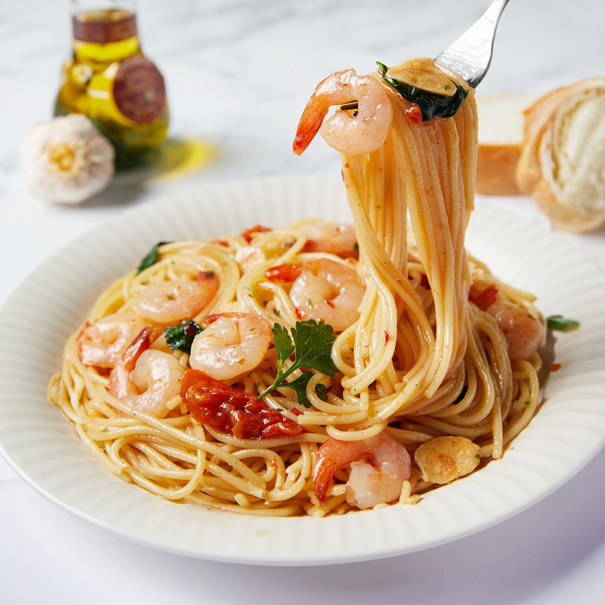 한우물 한우물 에드워드권 셰프 쉬림프 알리오올리오 파스타 스마일유통 맛있는 냉동스파게티 1개 320g