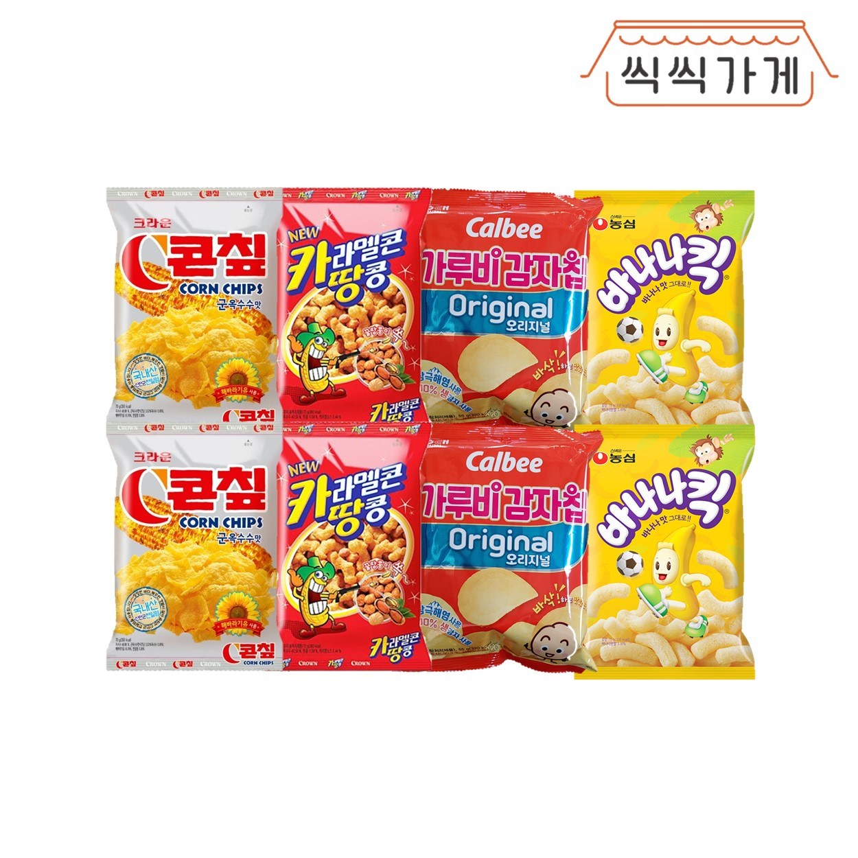 아트박스 씩씩가게 씩씩가게 단짠단짠 봉지과자4 2봉씩 8봉