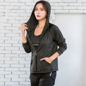 여성 배색 라인 후드 집업 트레이닝복 헬스 운동복