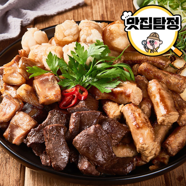 지향 곱창파는청년들 맛집탐정 소곱창 모듬세트 890g 3 4인 소곱창 한우대창 소막창 한우염통 소스포함 구워먹는떡