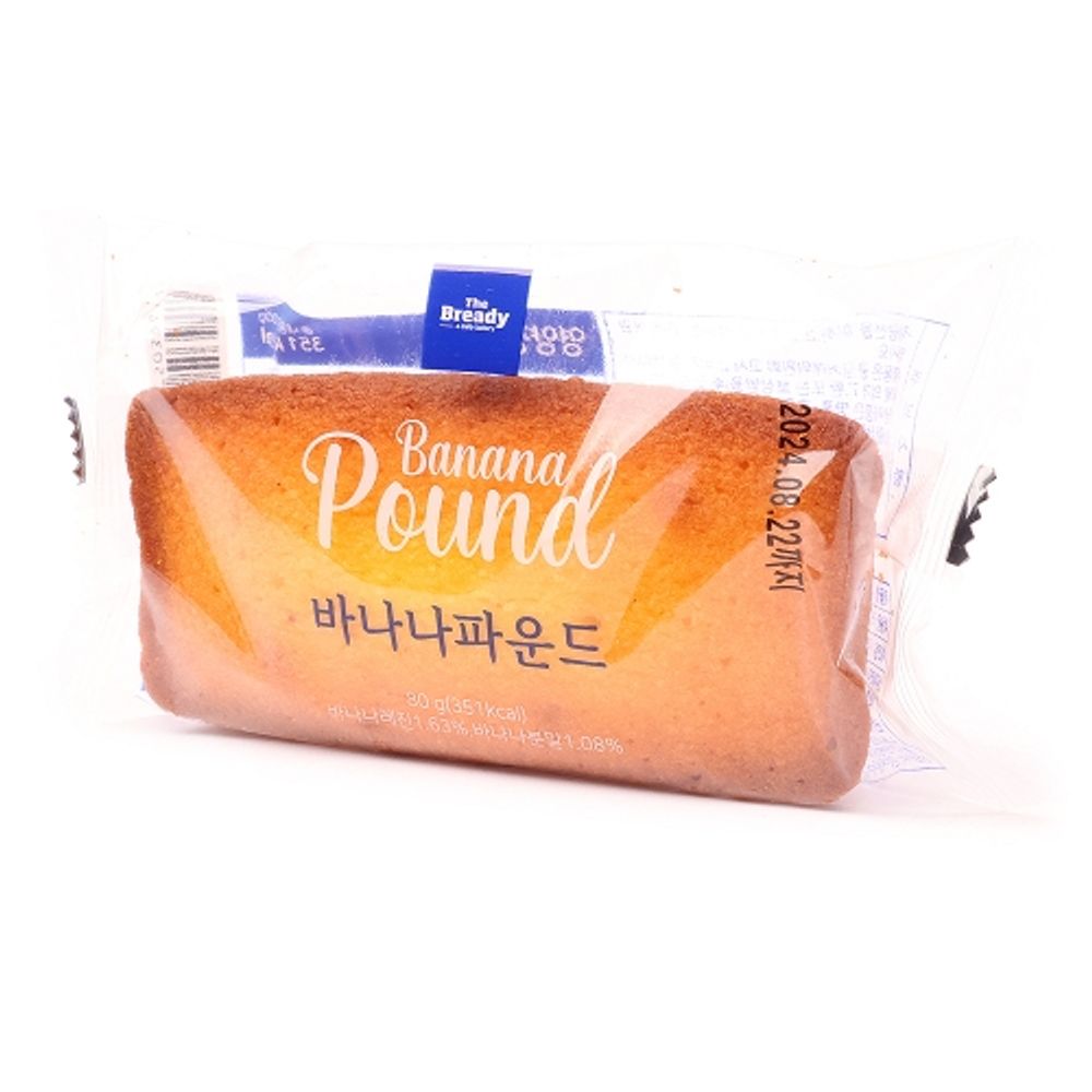 천원빵 바나나파운드 80g 제조일 40 1박 40개입 24 12 29 케이크 간식 디저트