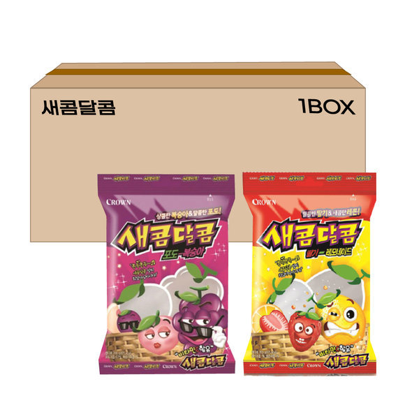 크라운 크라운 새콤달콤 딸기레모네이드 포도복숭아 200gX20봉 혼합 1박스