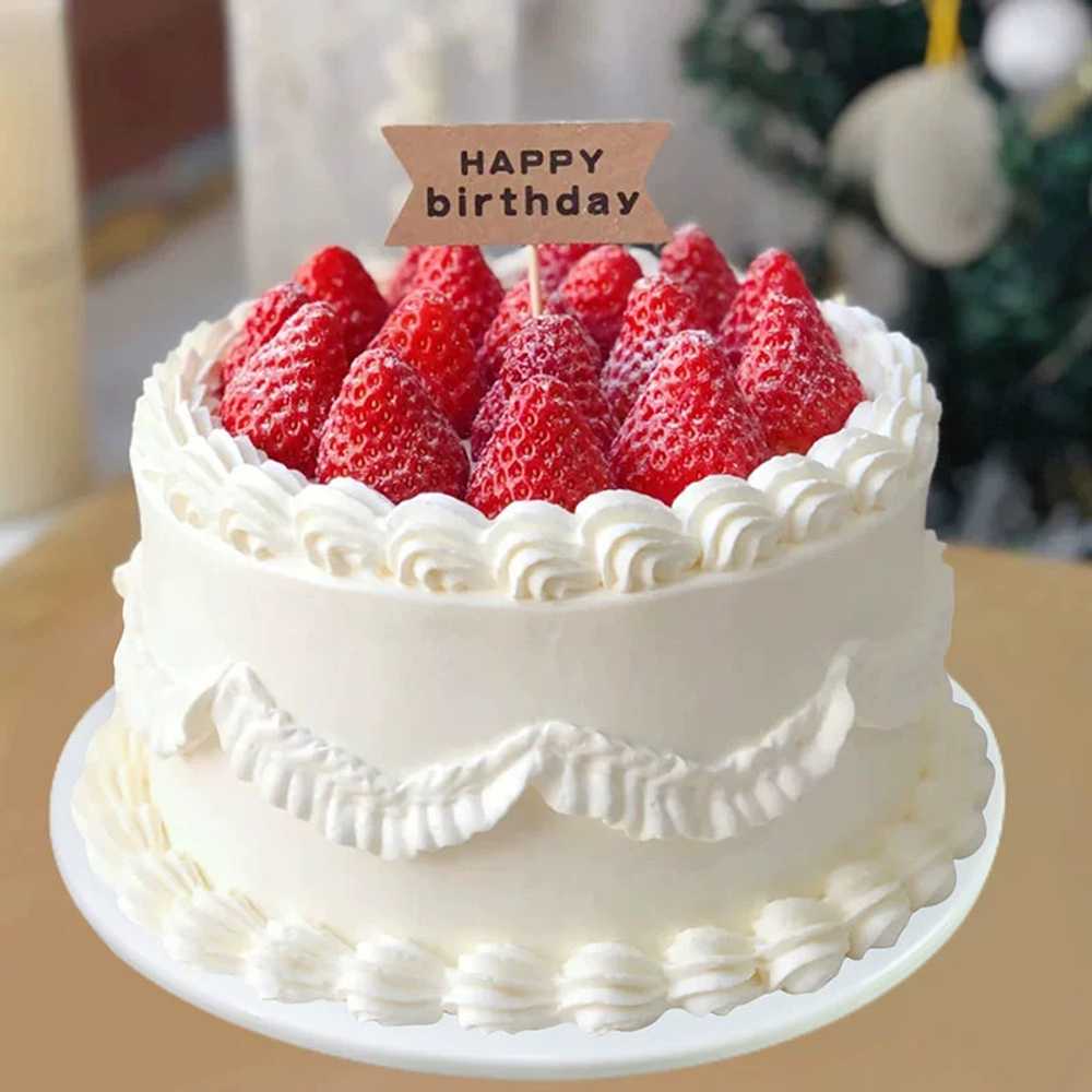 딸기 케이크 모형 플라스틱 브라이덜샤워 소품 생일 초 웨딩 포토존만들기 데코 케익 케잌 A 8 1개