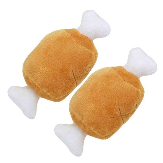 강아지 바닐라향 봉제 삑삑이 닭갈비 2P 쿠션 터그