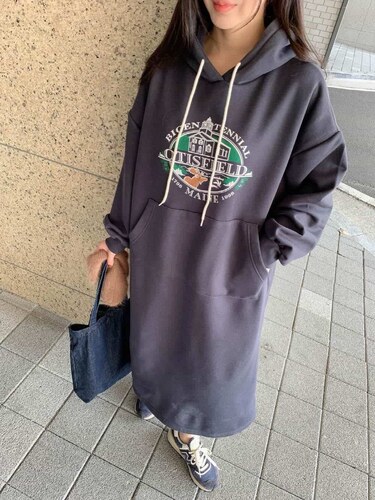 메인프린팅 후드 기모 롱원피스 데일리 맨투맨 홈웨어 30 40대 여자 가을 겨울