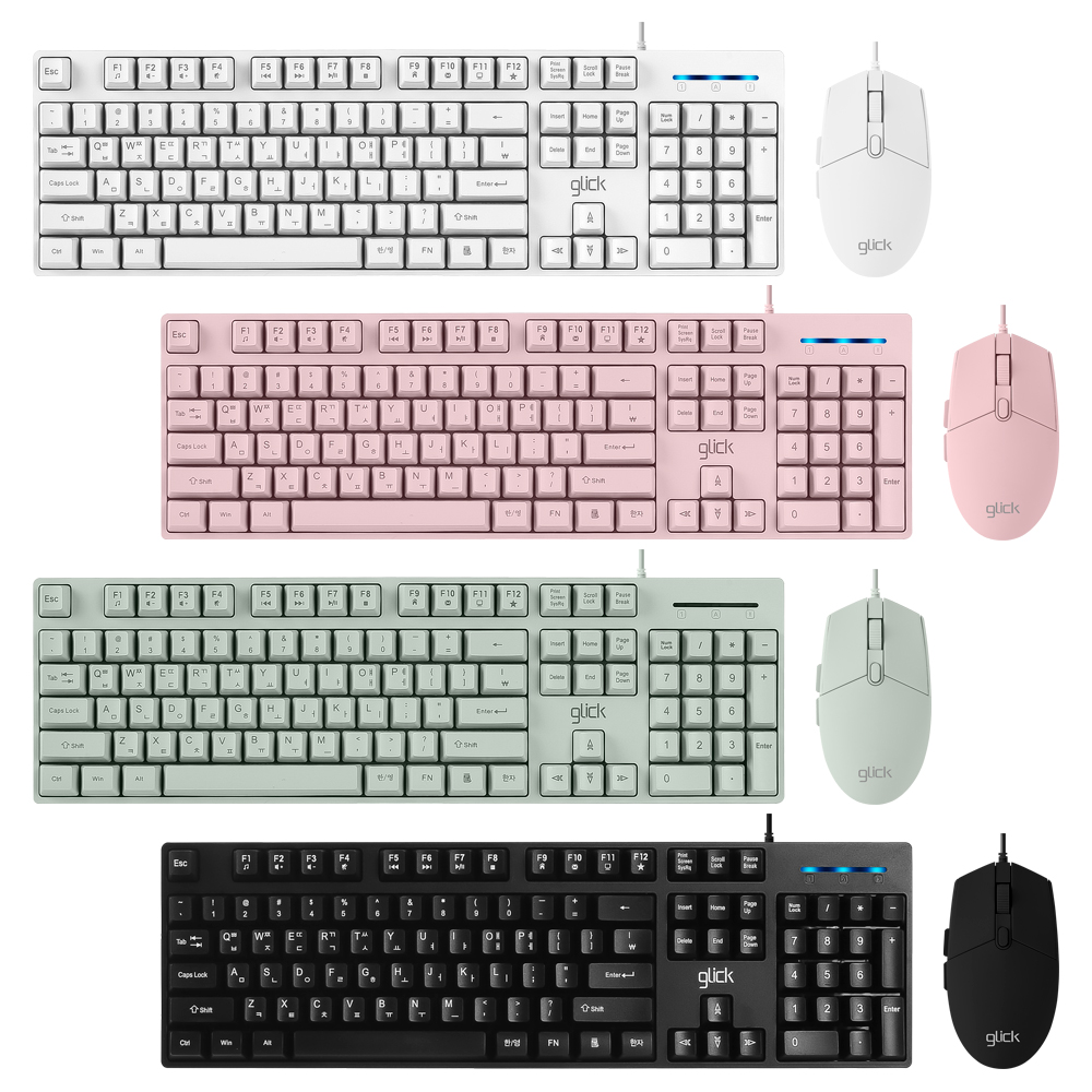 지클릭커 지클릭커 오피스프로 GMK-500 스탠다드 M 키보드 무소음 마우스 키스킨 포함 세트