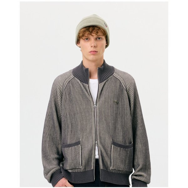 원더플레이스 광주 골라 남녀공용 LOGO TWO TONE KNIT ZIP-UP