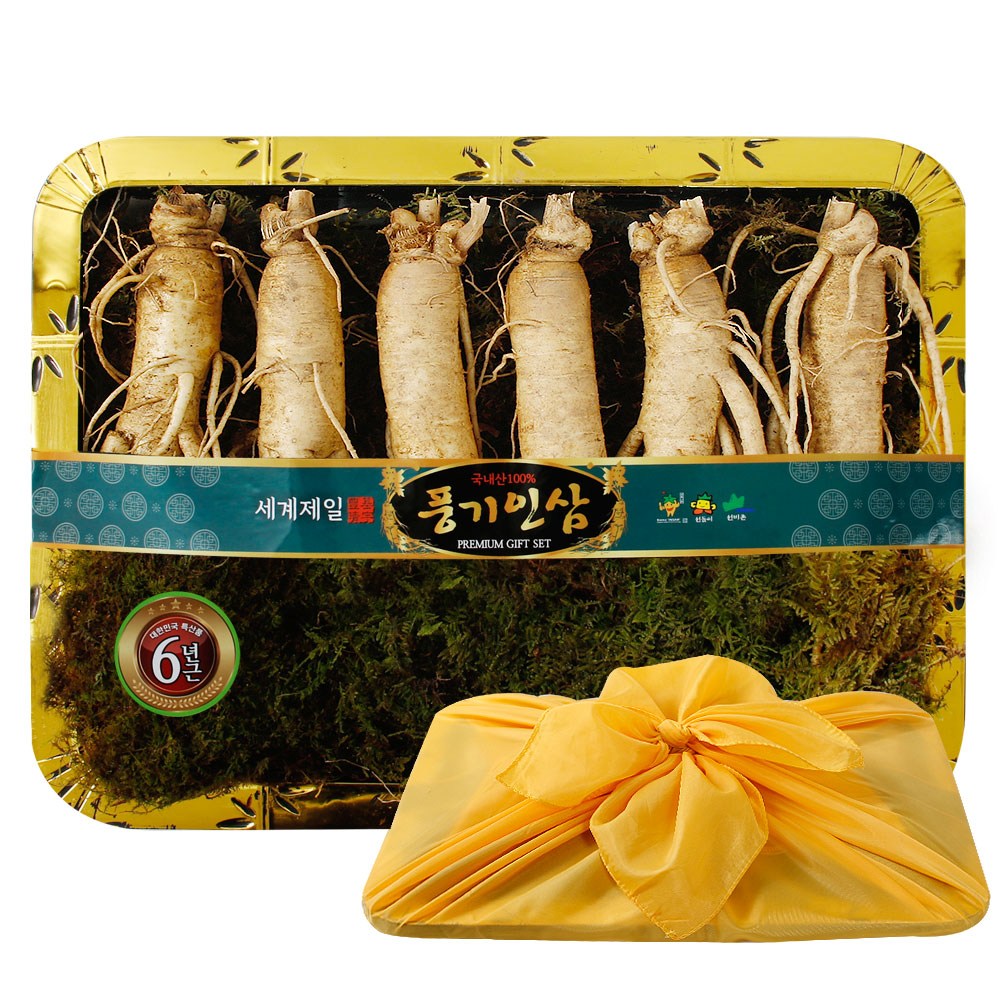 백년청우 풍기인삼 6년근 선물세트 2호 5 6뿌리내외 750g