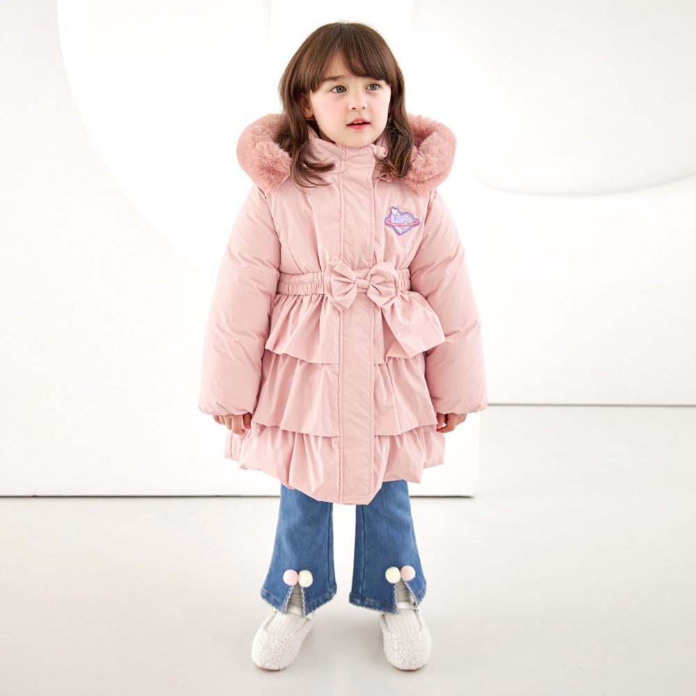 마리앤모리 마리앤모리 여아용 러브유 니버스프릴 패딩 점퍼 100