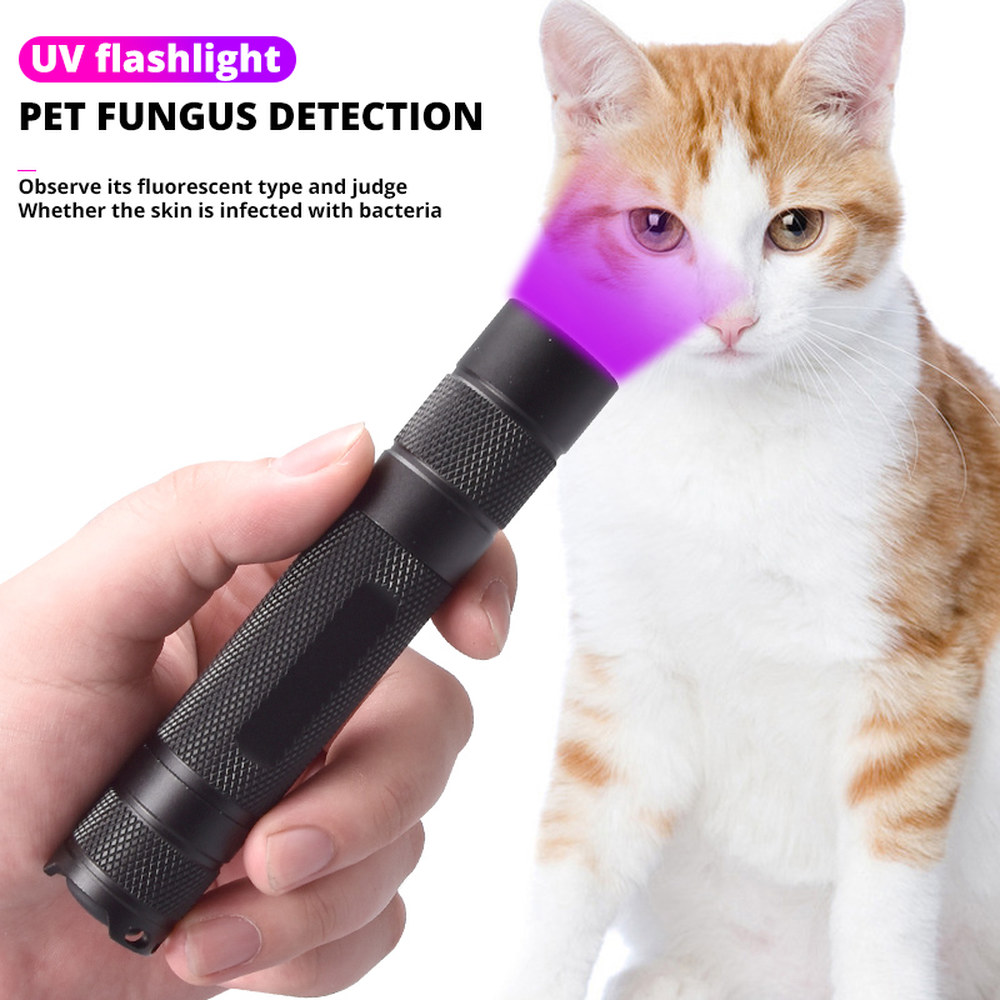18650 충전식 토치 반려동물 고양이 개 얼룩 소변 감지기 365nm UV 손전등 줌 5W 30W