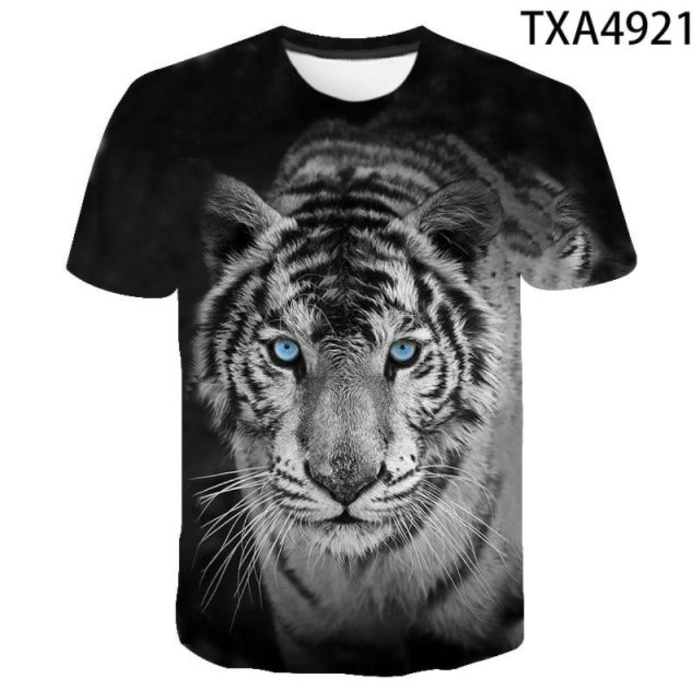 호랑이 3D 티Shirts 남여공용품 썸머 반소매 프린트 동물 쿨