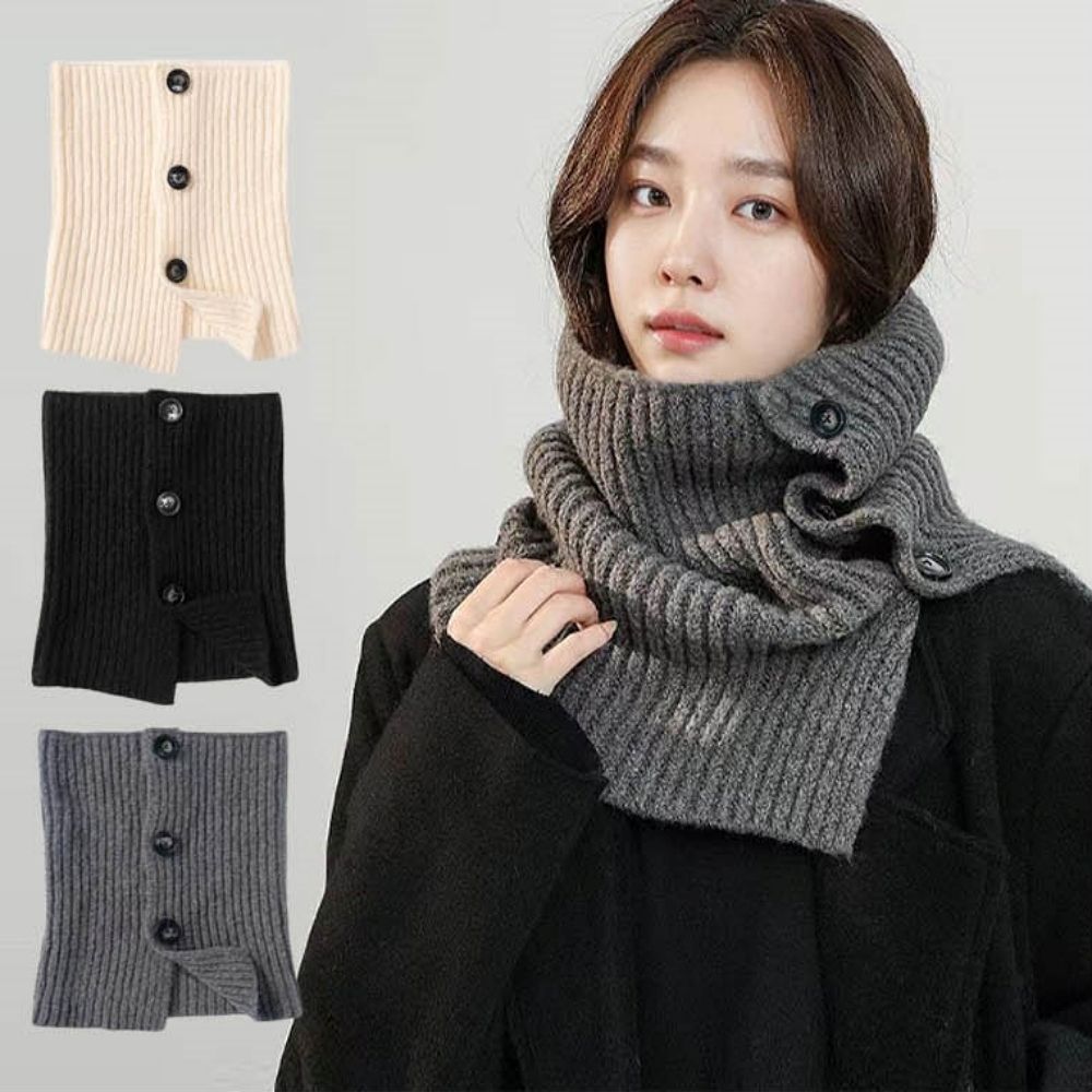 여성 3컬러 귀영누 넥워머 목호보 소프트 단추넥워머
