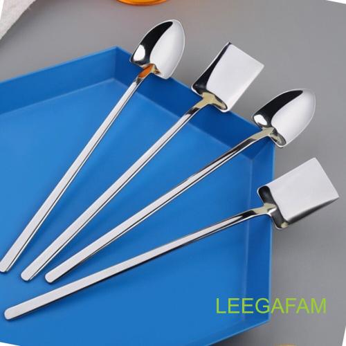 디저트 수저 포크 롱 스텐 주방용품감성디자인 세트 삽 티 요거트 모양 스푼 잼