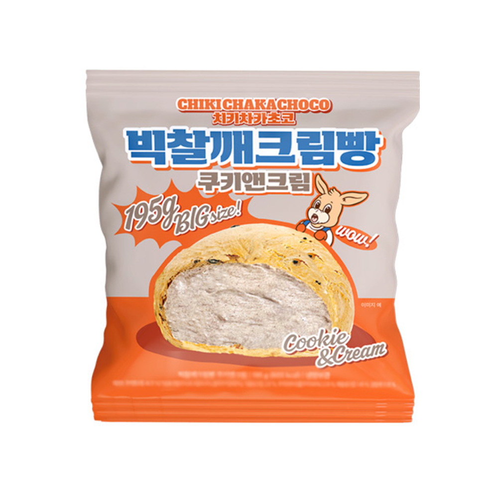치키차카초코 빅찰깨크림빵 쿠키앤크림 디저트간식 195g x 12개