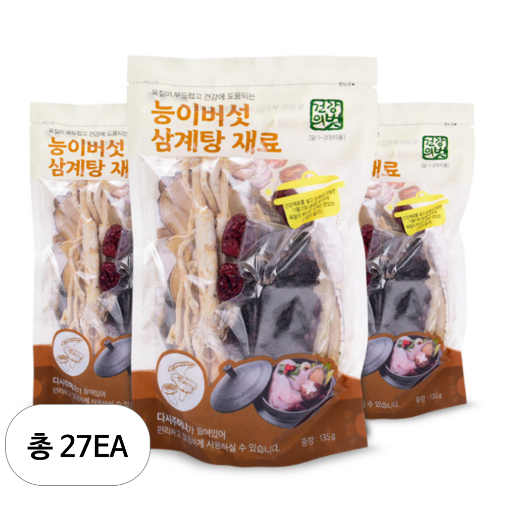 건강의벗 능이버섯 삼계탕 재료 135g 12개