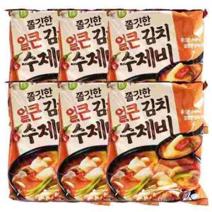 이가자연면 이가자연면 이가자연 쫄깃한 얼큰김치 수제비 187g 6P
