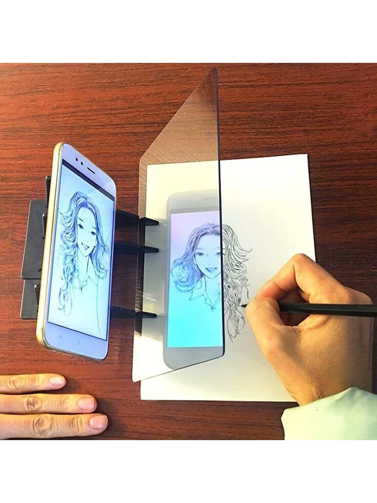 학생 초보자용 휴대용 광학 이미징 드로잉 보드 스케치 반사 페인팅 미러 플레이트 트레이싱 카피 테이