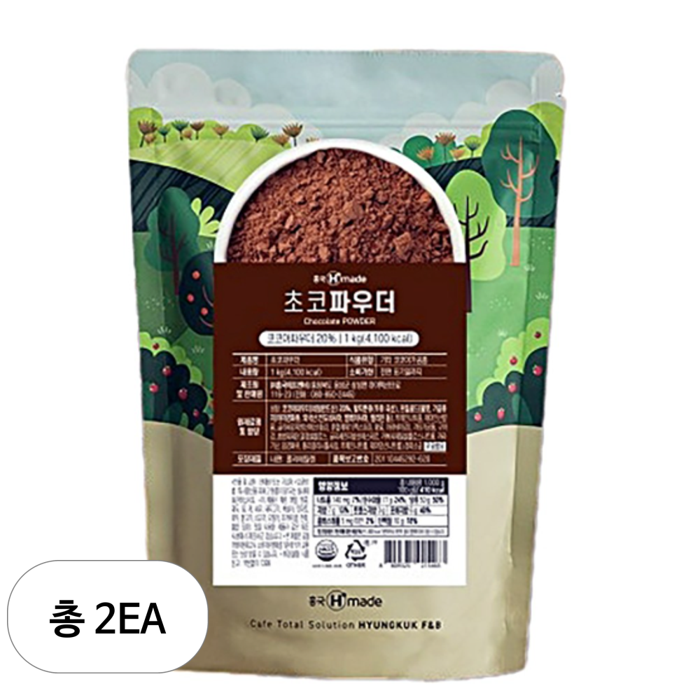 흥국에프엔비 흥국에이치메이드 초코파우더 1kg 1개입 13개 1kg