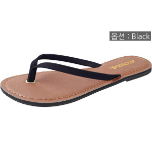 디에프디인터내셔날 소다 Soda FELERBLK Shoes Women Flip Flops Basic Plain Sandals Strap Casual Beach Thongs FEL