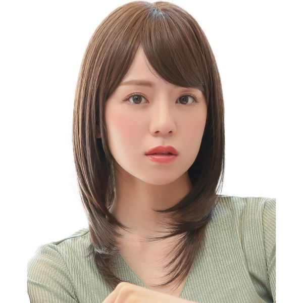 3510707 가발 인모 연출 스타일 내츄럴 AQUADOLL 아쿠아돌 모자 미디움 룸위그 전체가발 여성 프리사이즈 N