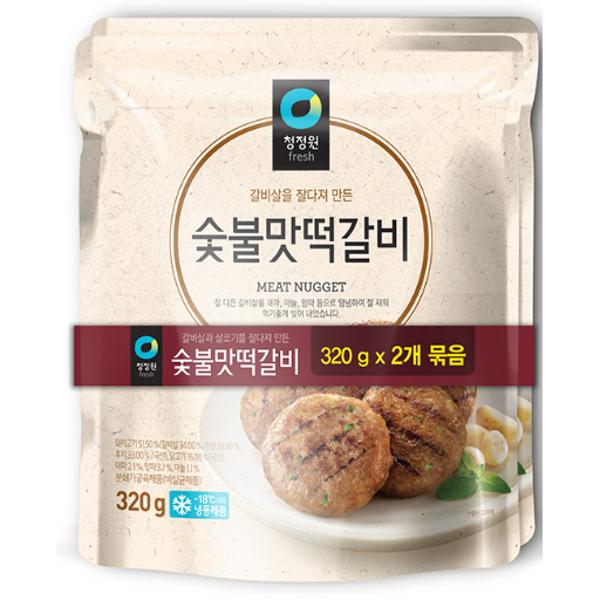 청정원 정원이샵 엄마손맛 청정원 숯불떡갈비 320g 320g 감칠맛 완내스 집밥 기사식당 320g 7개