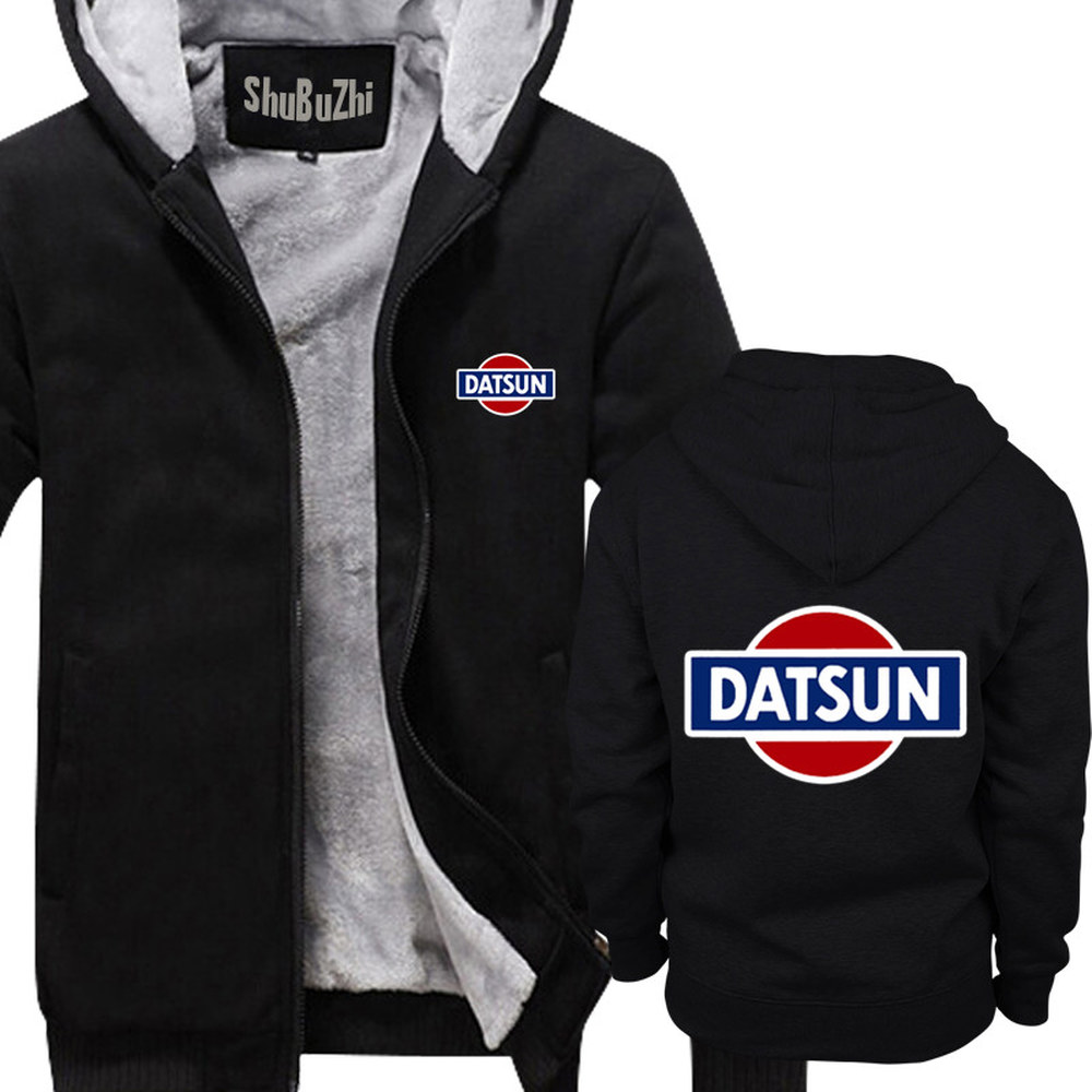 로고 맨투맨 캐주얼 헬스복 DATSUN SHUBUZHI 겨울 후드티 코트 두꺼운 재킷 남성용 플리스 후드