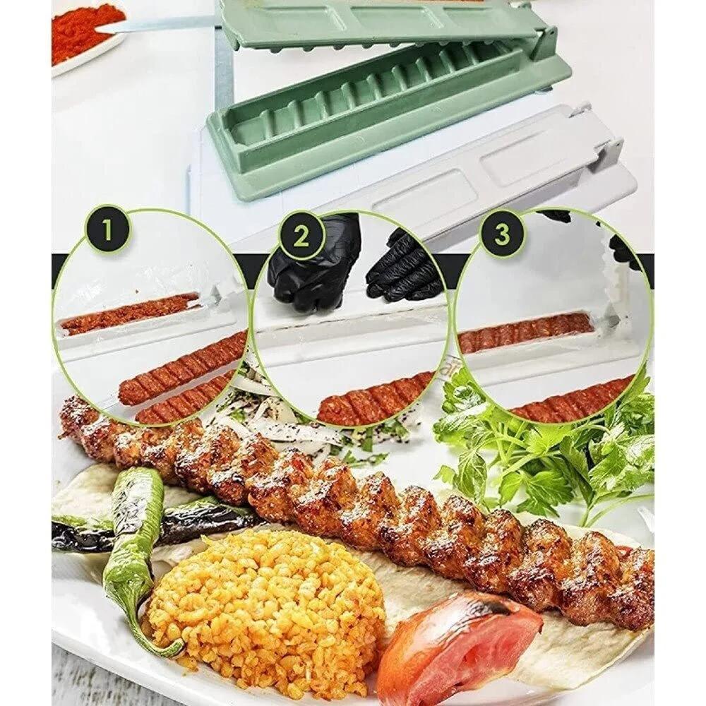 양꼬치기계 꼬치구이 숯불 단일 행 꼬치 케밥 메이커 바베큐 고기 기계 그릴 야외 도구 1 1개