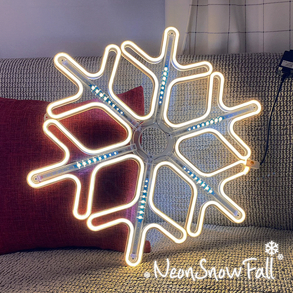 LED 트리전구 대형 네온스노우펄 눈꽃 60cm웜화이트