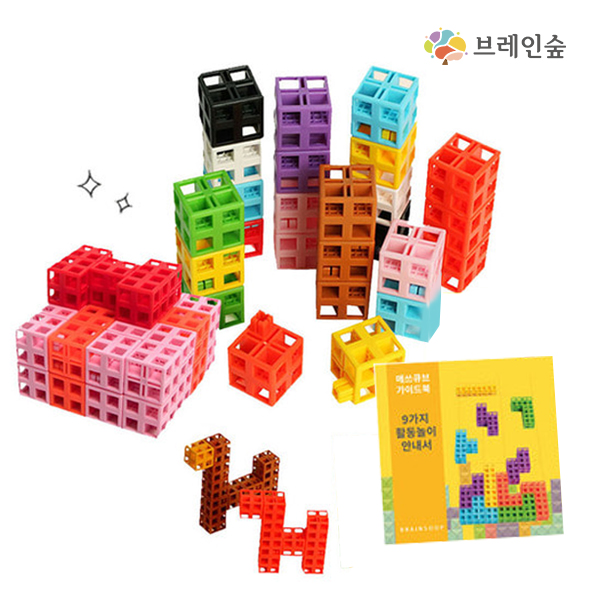 브레인숲 매쓰큐브 넘버블럭100 가이드북 학습교구 놀이교구 창의력교구 유아놀이교구 창의교구 학습용