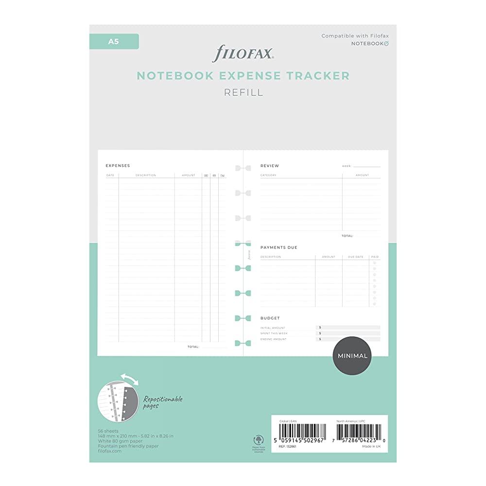 Filofax 파일로팩스 514023 라이프스타일 리필 A5 사이즈 노트북 백지 비 추적기 56장 B132861
