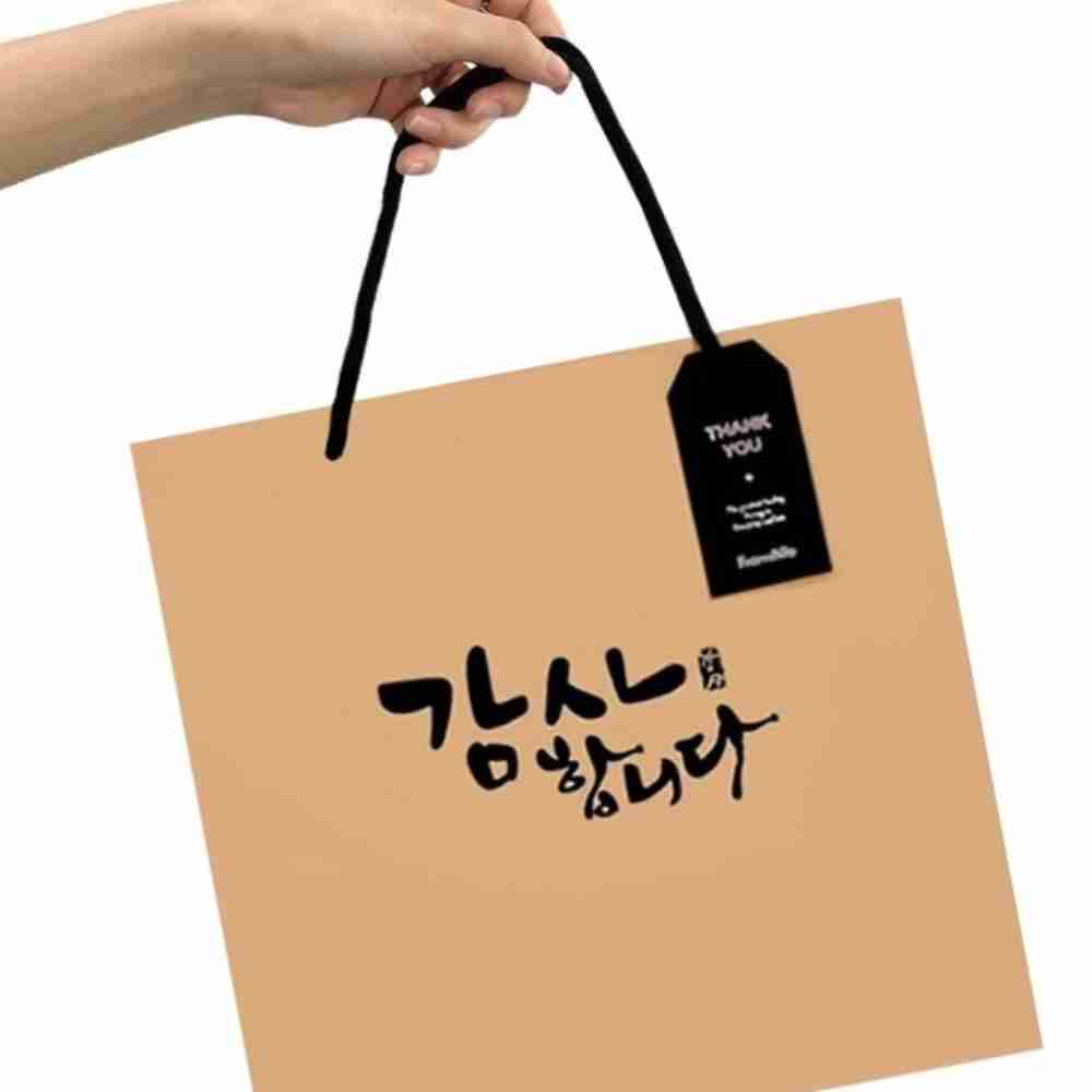 크라프트 쇼핑백 감사 정사각 10매 중 선물포장백 선물종이가방 선물쇼핑백 선물용쇼핑백 종이쇼