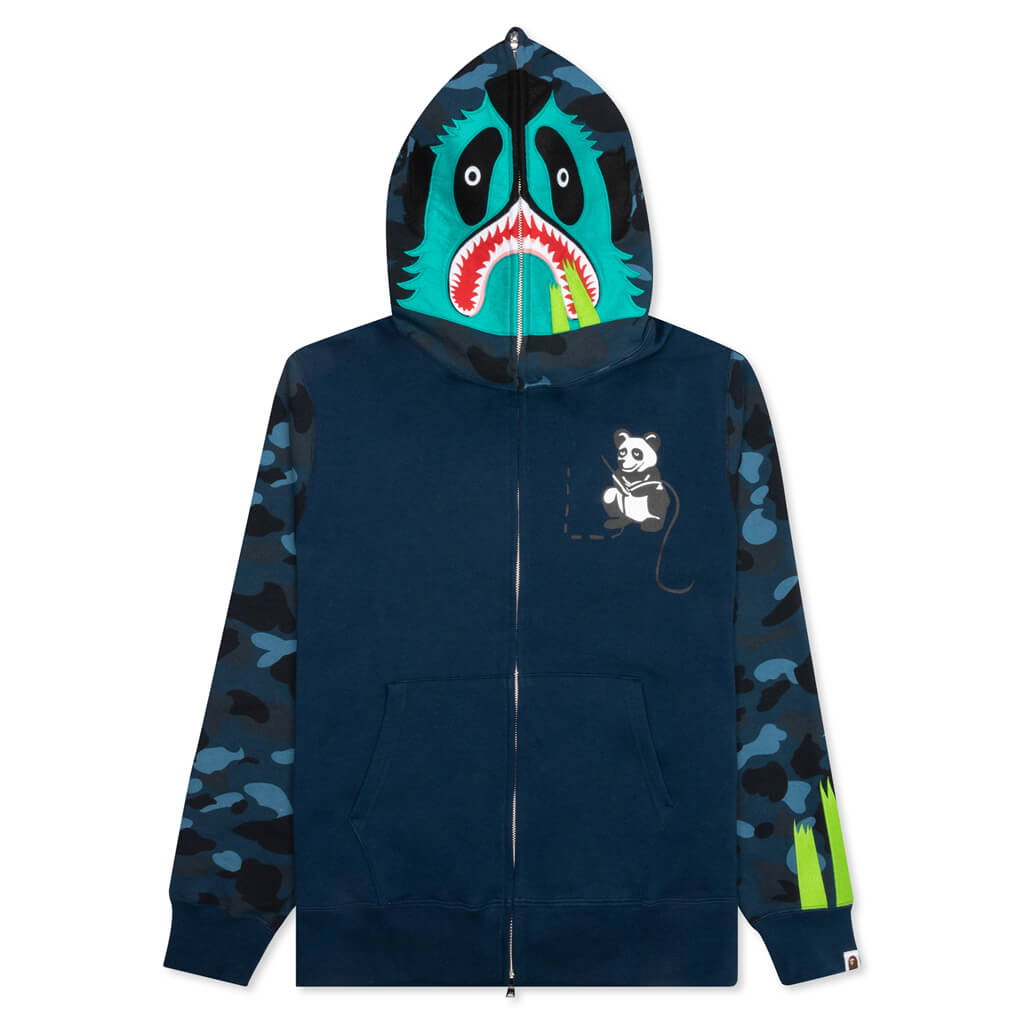 베이프 Bape 컬러 카모 판다 풀 집 후드티 NVY 001ZPJ201004M