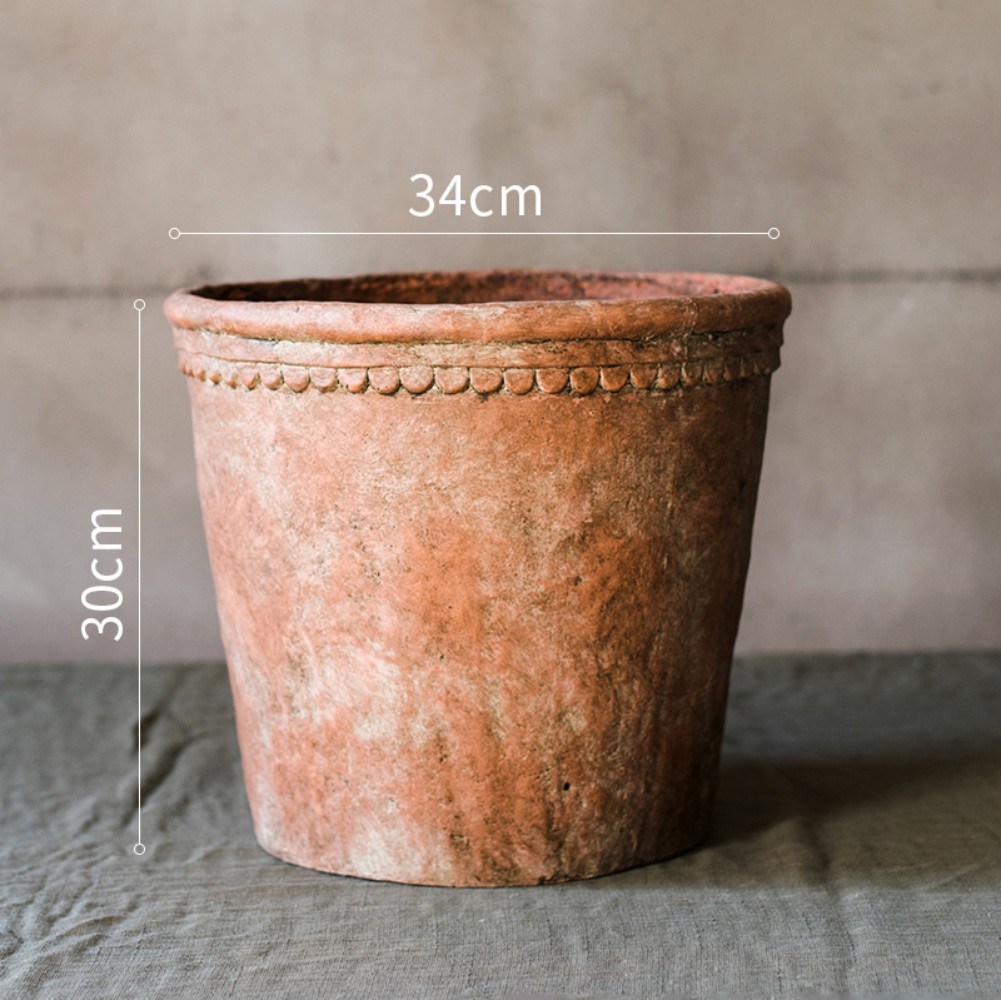 MORE빈티지 화분 토기 넓은 낮은 홈가드닝 베란다 상추 엔틱 토분 도자기 큰 화분 대형 34x30
