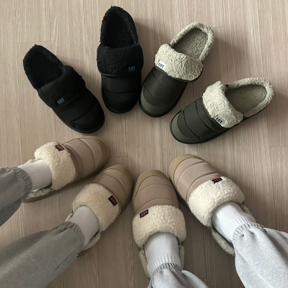 방한슬리퍼 뽀글이 털 패딩 캠핑장 슬리퍼