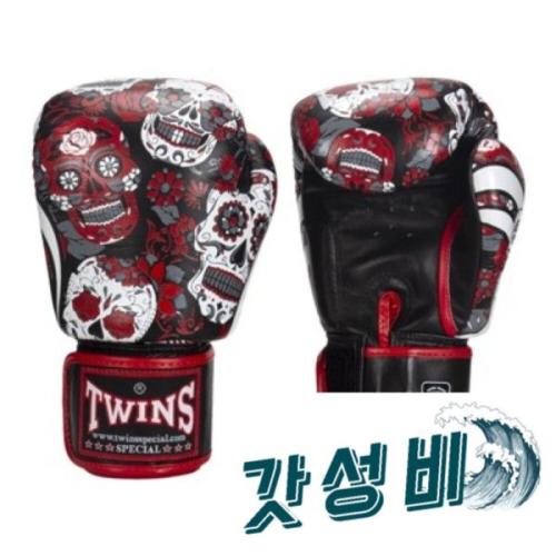 UNKNOWN 트윈스글러브 권투 복러브 킥복싱 무에타이-붉은 해골 12온스