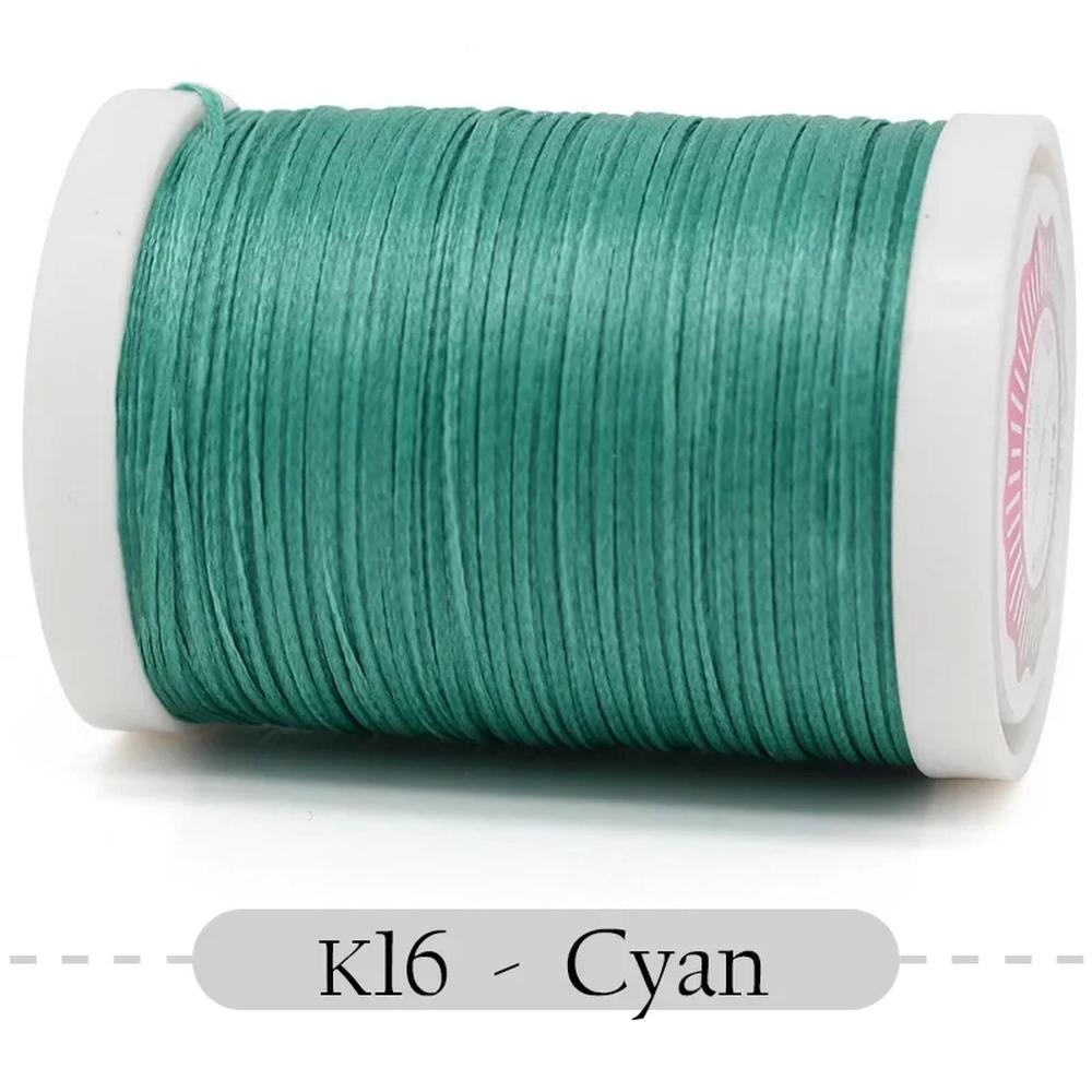 뜨게 가죽 공예용 플랫 스레드 롤 바느질 코드 봉합 공장 제본 B 8mm-80M 1개 5 16 - Cyan 150D-0