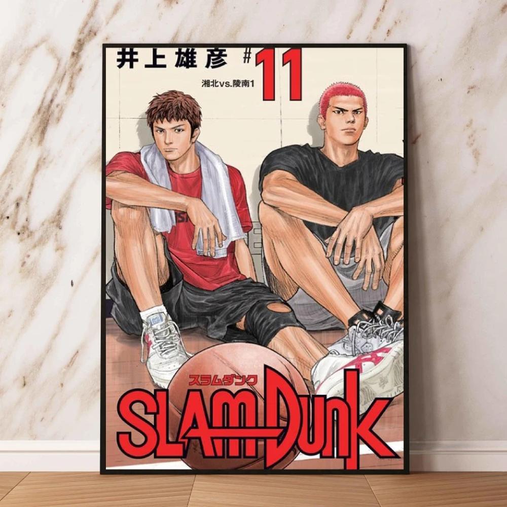 캔버스 아트워크 페인팅 슬램 덩크 장식 그림 액션 피규어 선물 C A3 프레임 1개 10 4
