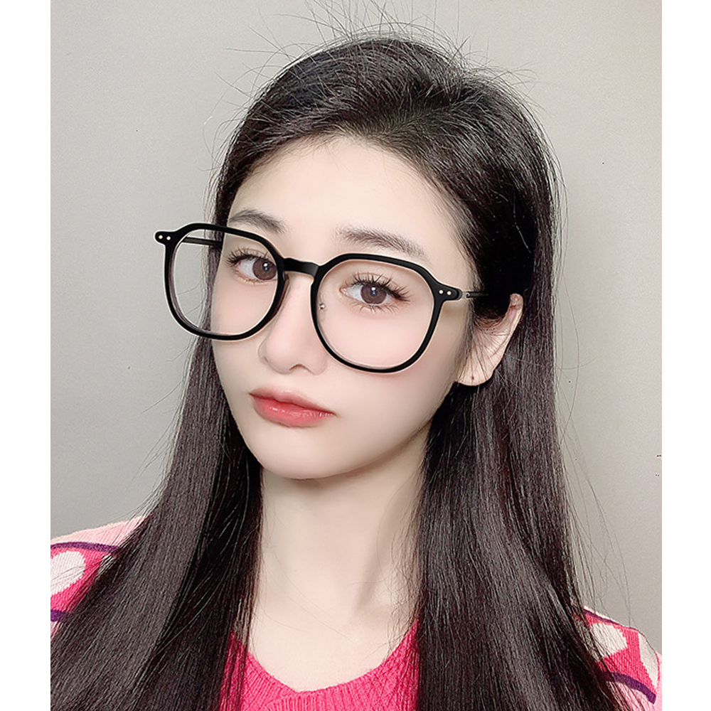 위비 블루라이트 안경 오버사이즈 뿔테 안경테 WeaBi 반투명그레이