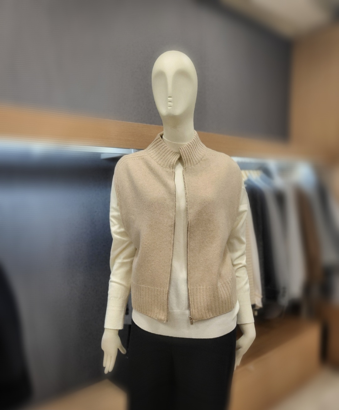 크레송 크레송 집업 반목 니트 조끼 MWCGNG75