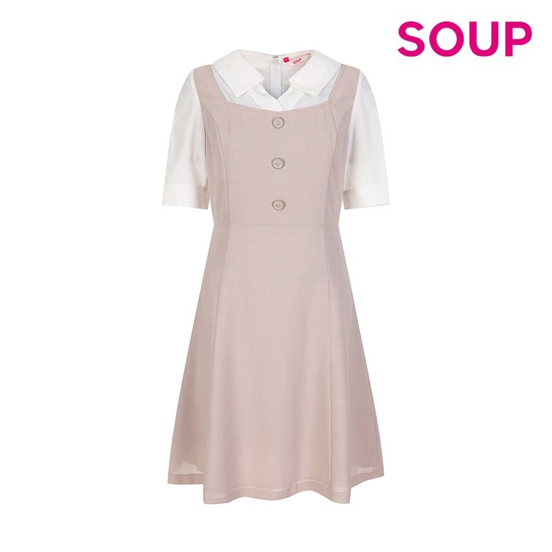 SOUP 숲 레이어드 윙 칼라 원피스 SY5OPM4