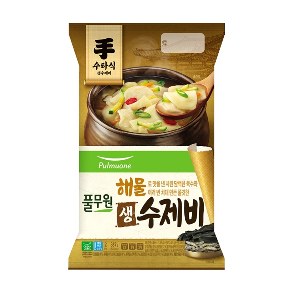 피피이씨음성생면 풀무원 쇼핑엔티 풀무원 수제비 칼국수 4개 8인 해물생수제비367g 4개 8인 1개 367g