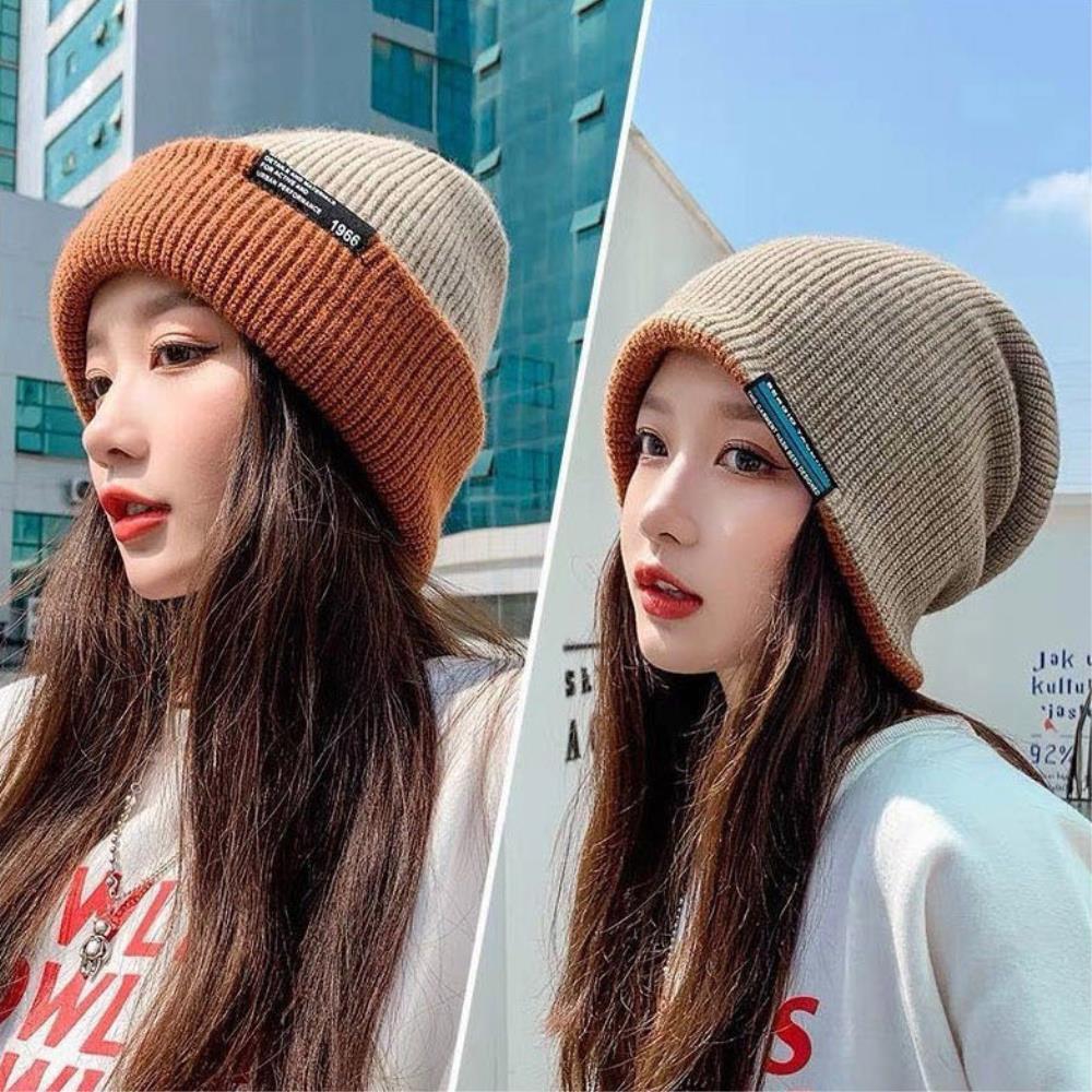 라벨 포인트 리버서블 투톤 배색 비니 데일리룩 가을모자 패션소품 잡화